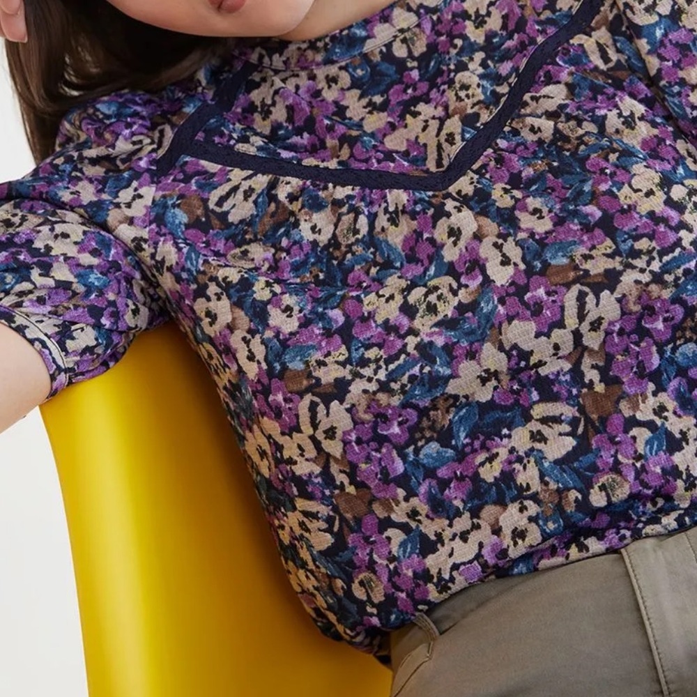 ReitmAns floral printed spring summer women top, purple, black, multicolored